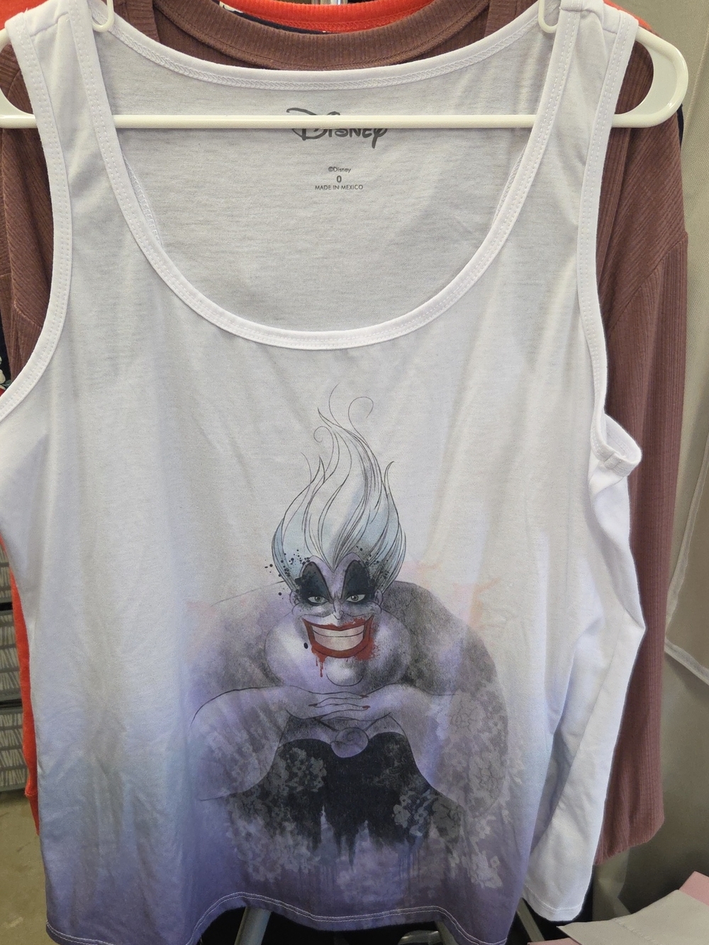 Disney White & Purple Ursula Graphic Tank Top